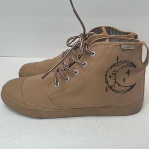 Bangs Zions women size 10.5 men 9 sneakers Sand embroidered sun moon high top